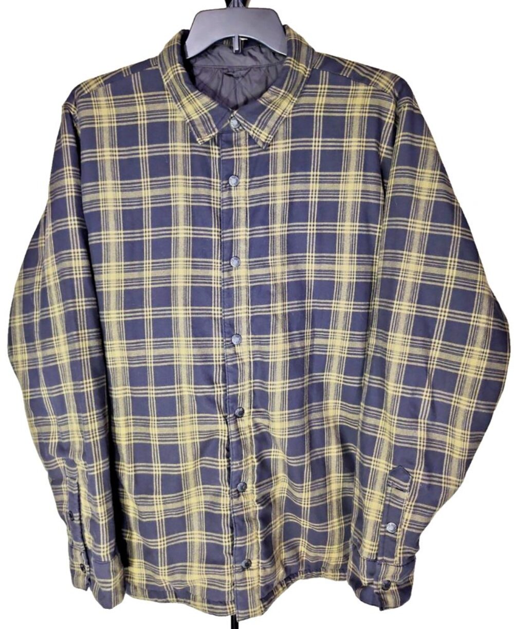 The North Face Mens XL Jacket Snap-Button Tagless Black Plaid Streetwear 0248